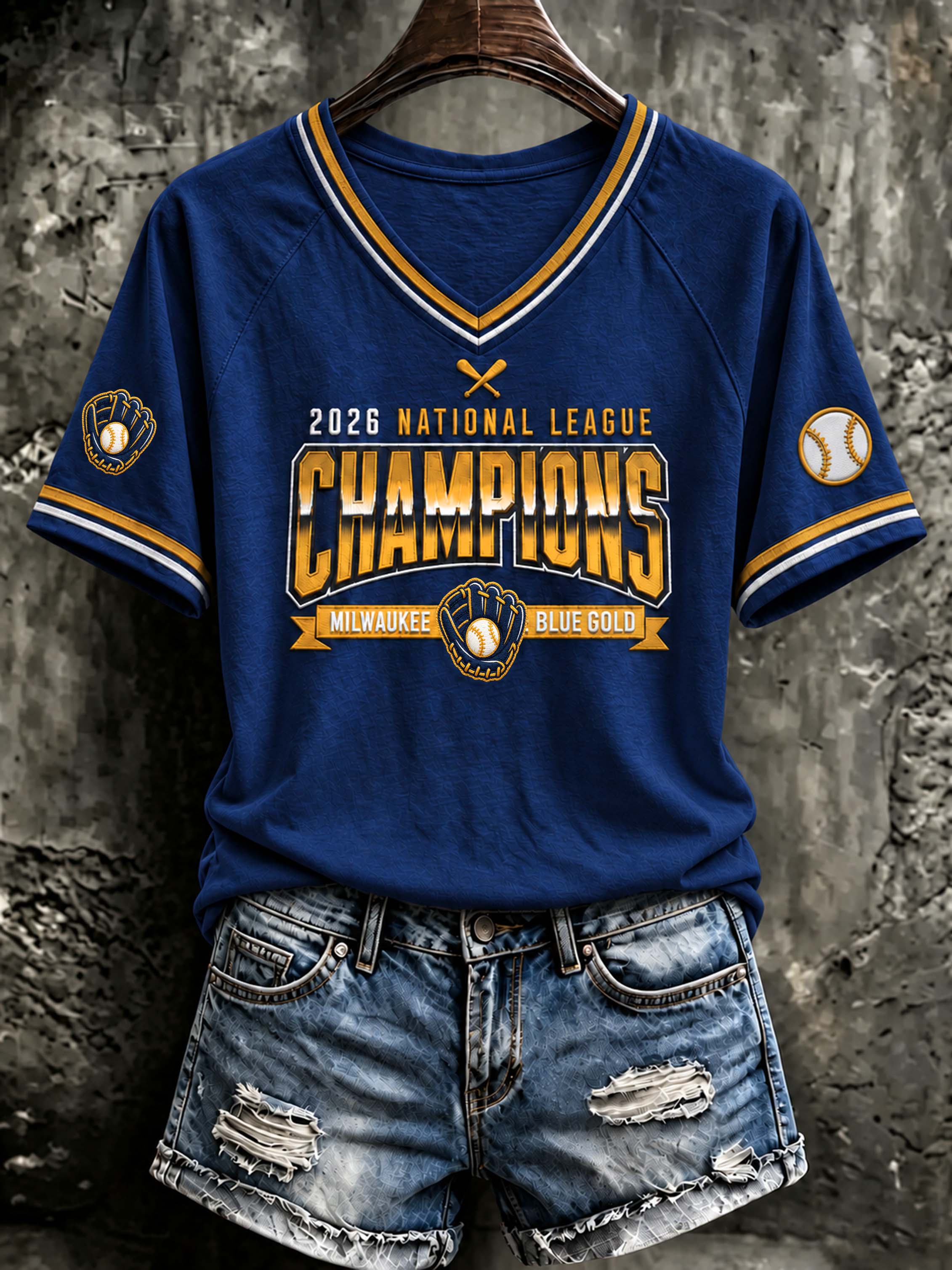 Women's Baseball Print T-Shirt
