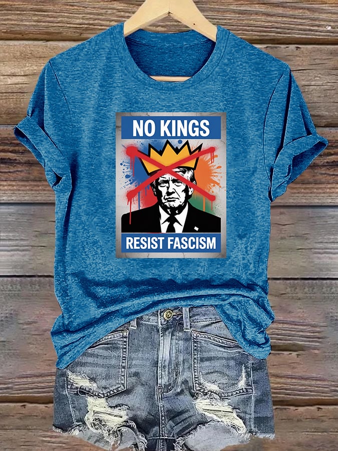 Women's NO KINGS RESIST FASCISM T-shirt