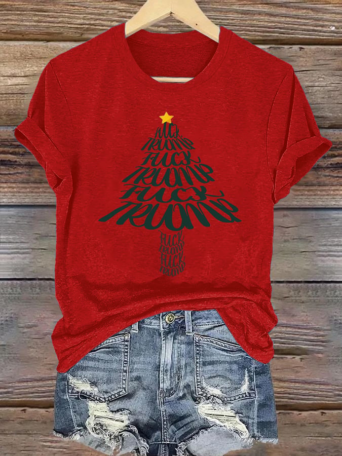 🔥Buy 3 Get 15% Off🔥Women's Funny Christmas Tree With fdt T-Shirt
