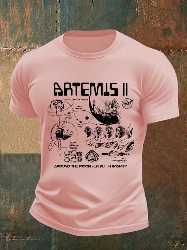 Men's Lunar Landing Character Print T-Shirt