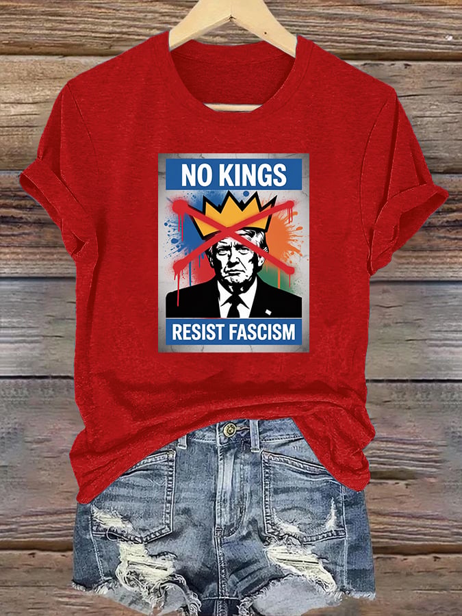 Women's NO KINGS RESIST FASCISM T-shirt
