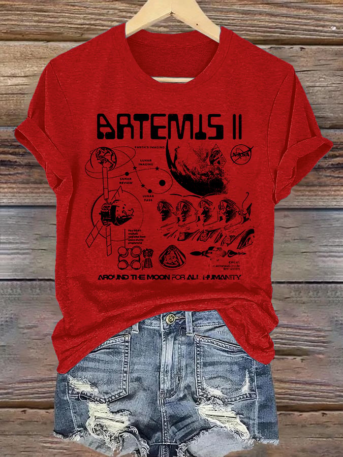 Women's Lunar Landing Character Print T-Shirt