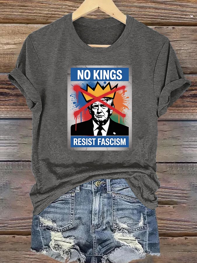 Women's NO KINGS RESIST FASCISM T-shirt