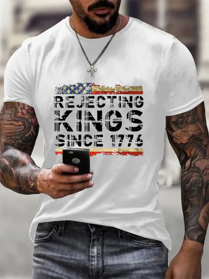Men's Fashion Casual FDT Reject King Tiger Print T-shirt