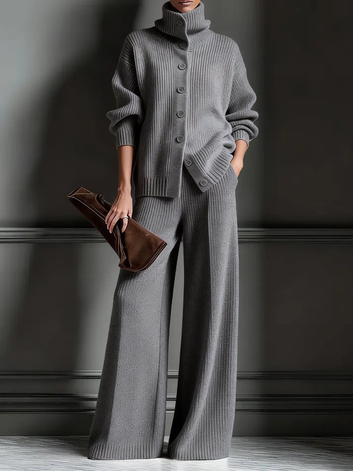 Women's Cozy Cardigan Sweater and Pants Two-Piece Set