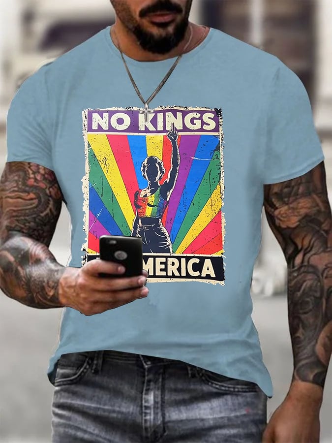 No Kings In America Print T-shirt