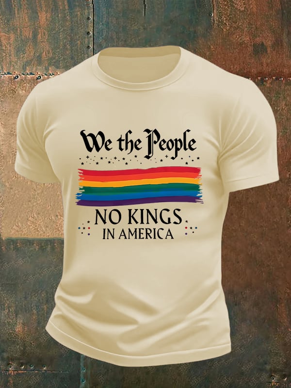 🔥Buy 3 Get 15% Off🔥Men's We the People NO KINGS IN AMERICA print T-Shirt