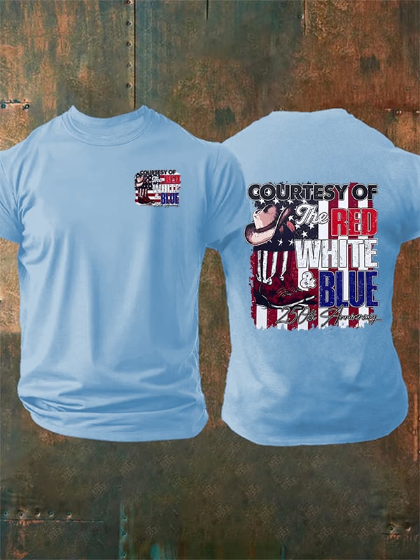 Men's Courtesy Of Red White And Blue, 250th Anniversary Freedom T-Shirt