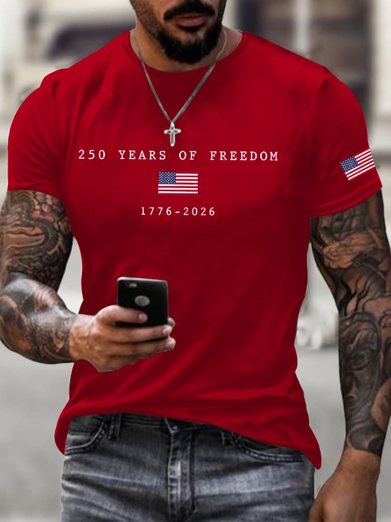 Men's America Flag Print T-Shirt
