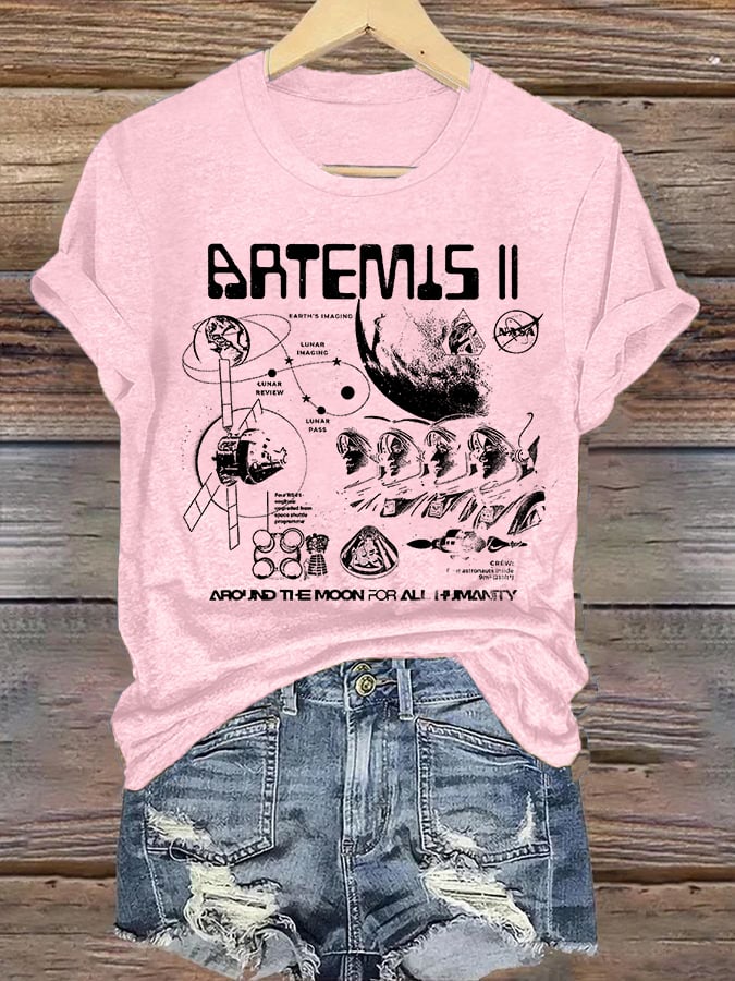 Women's Lunar Landing Character Print T-Shirt