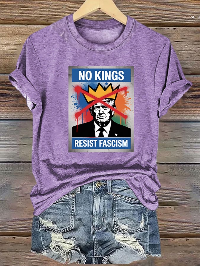 Women's NO KINGS RESIST FASCISM T-shirt