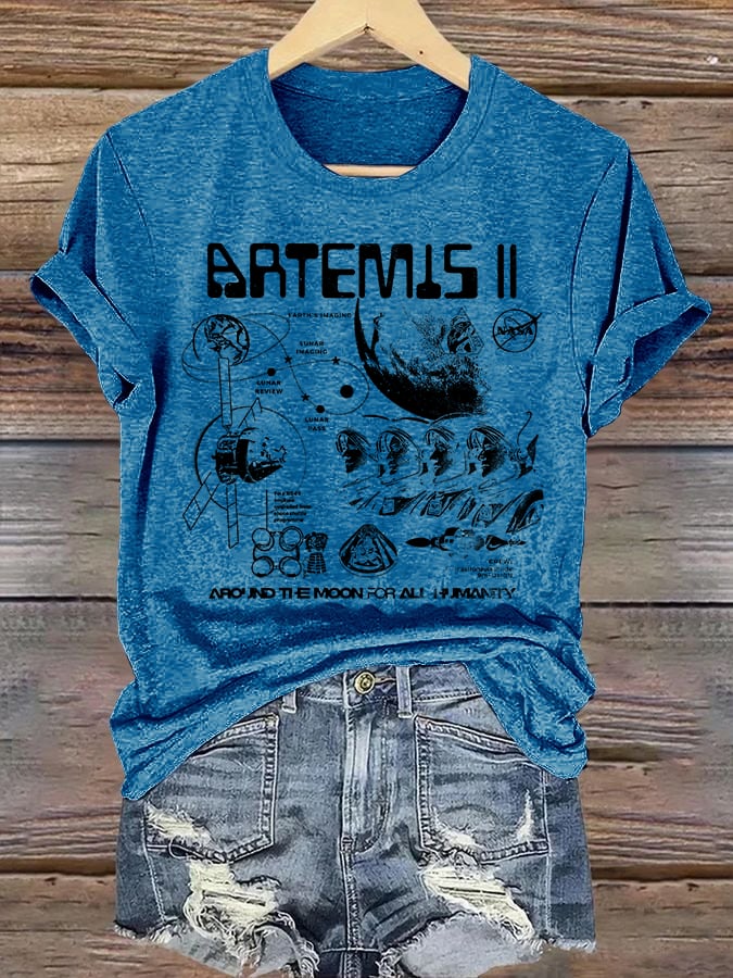 Women's Lunar Landing Character Print T-Shirt
