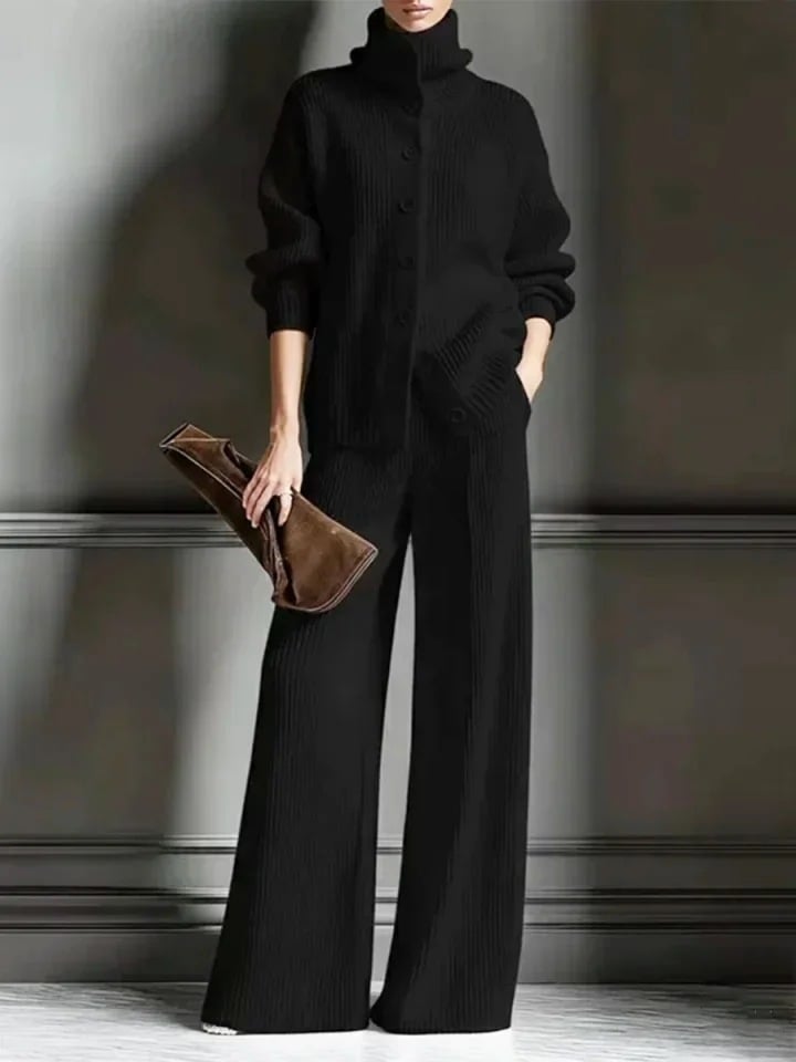 Women's Cozy Cardigan Sweater and Pants Two-Piece Set