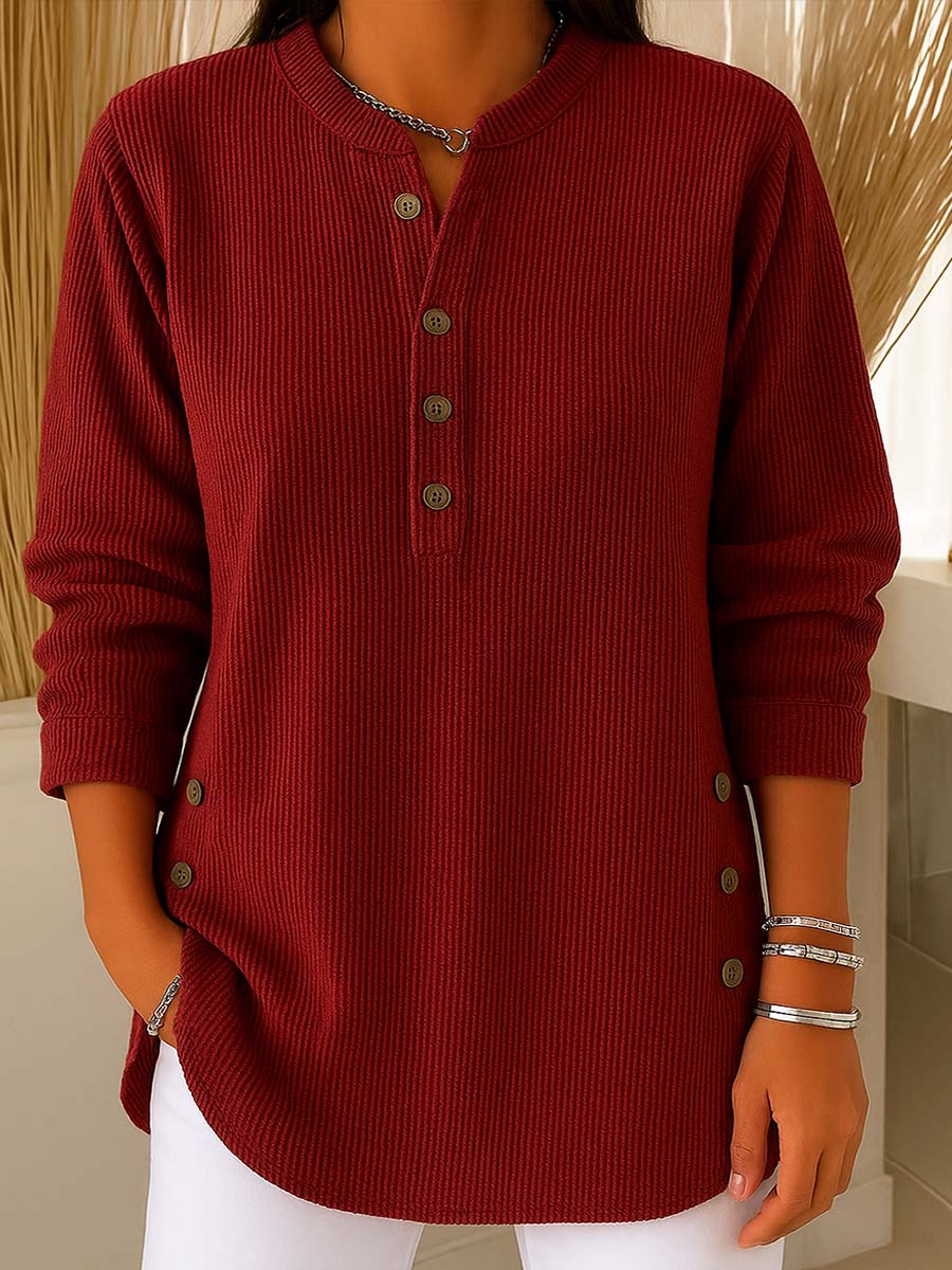 CLEARANCE SALE🔥 Women's Casual Solid Crew Neck Loose Knit Pullover