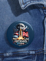 Unisex Humanity Returns To The Moon Print Pin-back Button