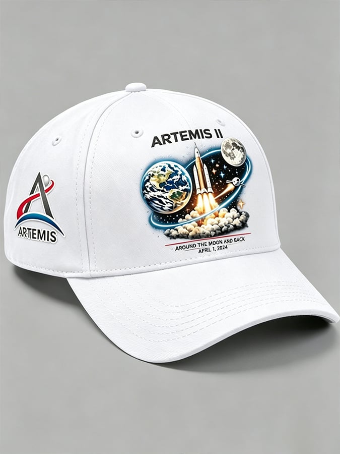 Unisex Artemis II 2026 Rocket Launch Prin Hat