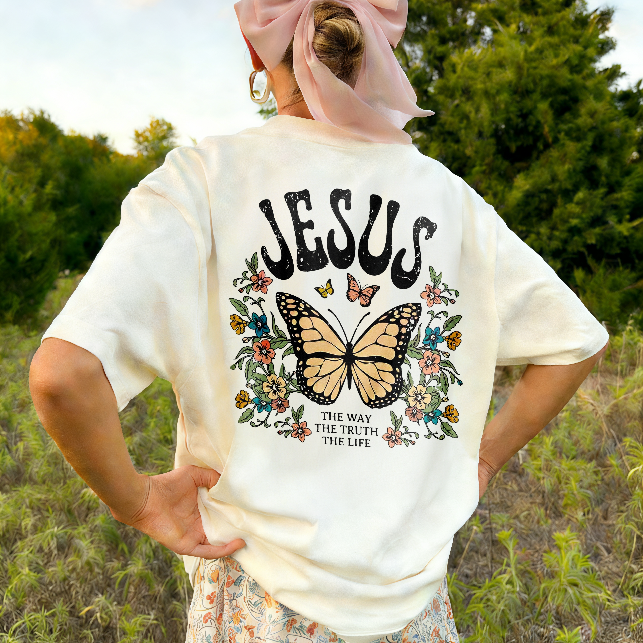 Jesus The Way The Truth The Life Printed Women's T-shirt