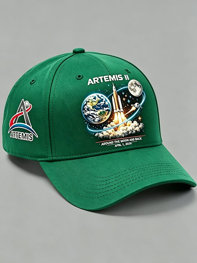 Unisex Artemis II 2026 Rocket Launch Prin Hat
