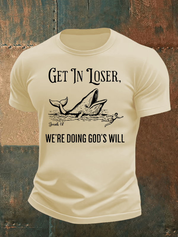 Men's  WE'RE DOING GOD'S WILL  Print  T-Shirt