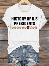 🔥Buy 3 Get 15% Off🔥Women's  History Of US Presidents Print T-Shirt