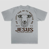 He Left The 99 To Rescue Me Matt. 18:12 Jesus The Good Shepherd Printed Women's T-shirt