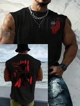 Men's 250th Anniversary Distressed American Flag 2-sided Printed Top