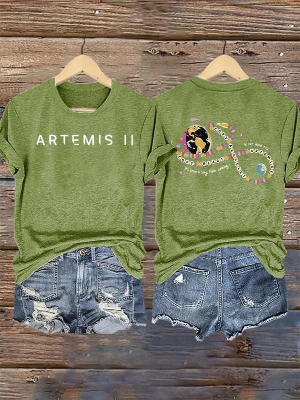 Women's  Fun Planet Print T-Shirt