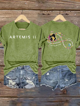 Women's  Fun Planet Print T-Shirt