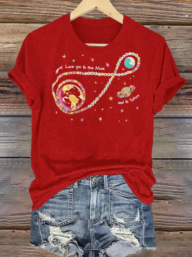 Women's  Fun Planet Print T-Shirt