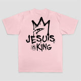 Jesus Is King Crown Graffiti Print Printed Women's T-shirt