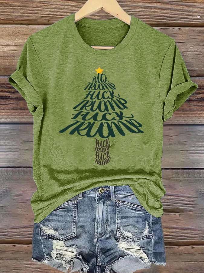 🔥Buy 3 Get 15% Off🔥Women's  Funny Christmas Tree With fdt T-Shirt
