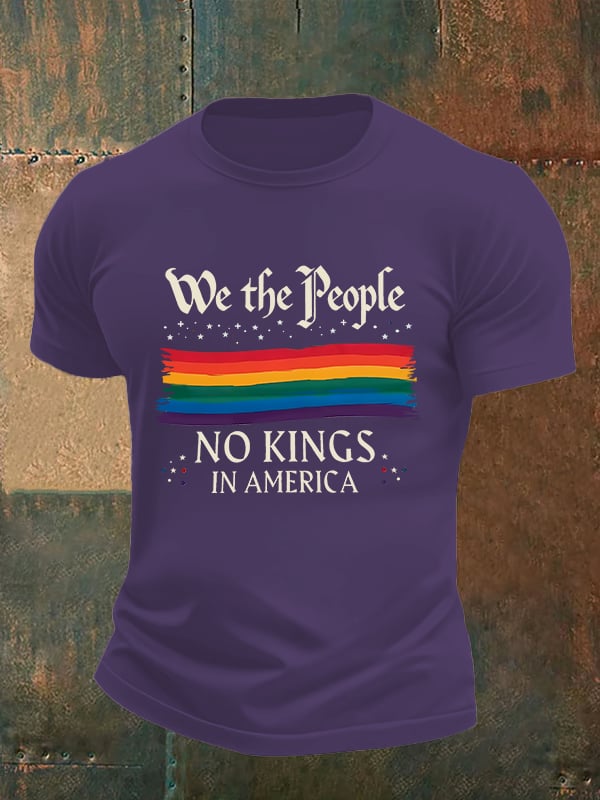 🔥Buy 3 Get 15% Off🔥Men's  We the People NO KINGS IN AMERICA  print  T-Shirt
