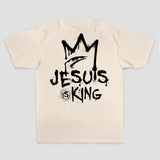 Jesus Is King Crown Graffiti Print Printed Women's T-shirt