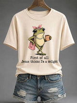 Women's "Jesus Thinks I'm Cute" Printed Casual T-Shirt