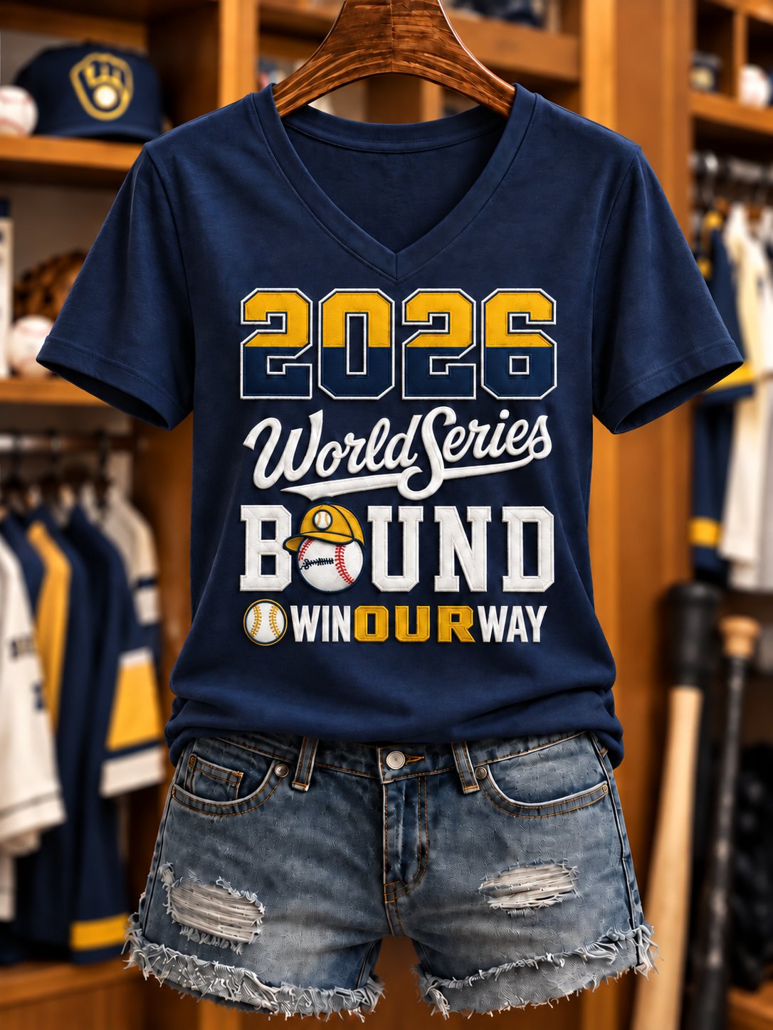 Women's Baseball Print T-Shirt