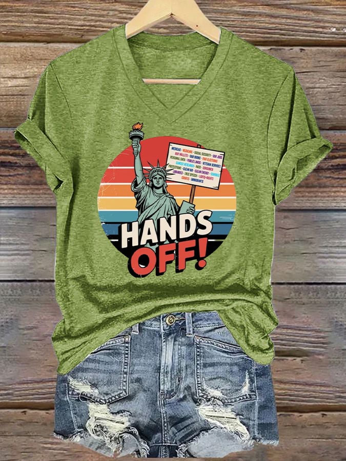 🔥Buy 3 Get 15% Off🔥Women's Casual Hands Off Printed T-Shirt