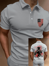 Men's 250th Anniversary Distressed American Flag 2-sided Polo Shirt