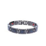 Titanium steel magnetic healing stone carbon fiber energy bracelet-Black
