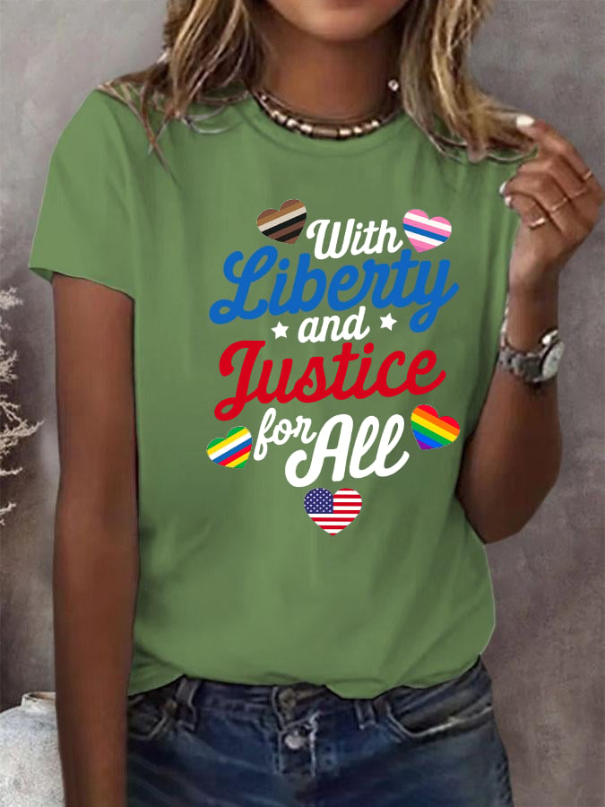 Women's With liberty and justice for all  T-Shirt