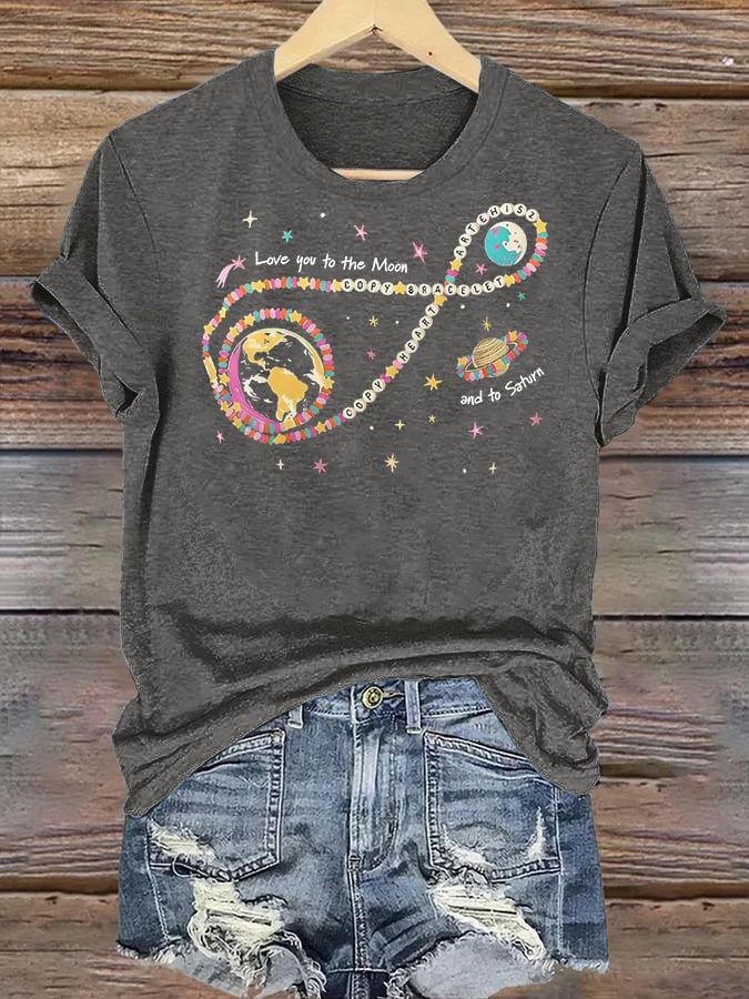 Women's  Fun Planet Print T-Shirt