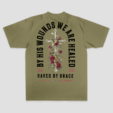 By His Wounds We Are Healed Printed Men's T-shirt