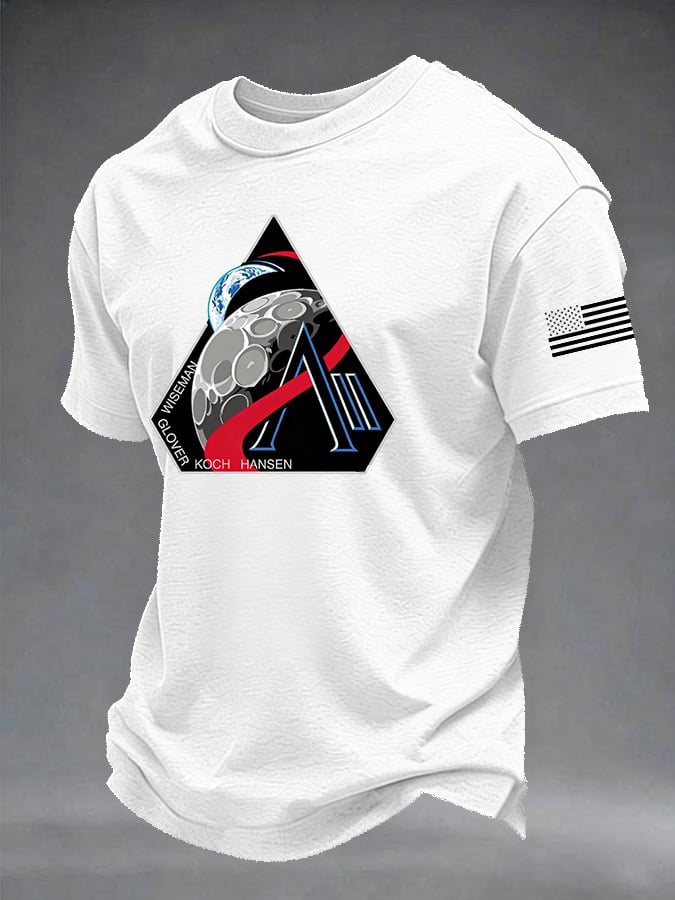 Men's Artemis II Round Neck Casual Printed T-Shirt