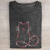 Cute Cat Heart Valentines T-shirt