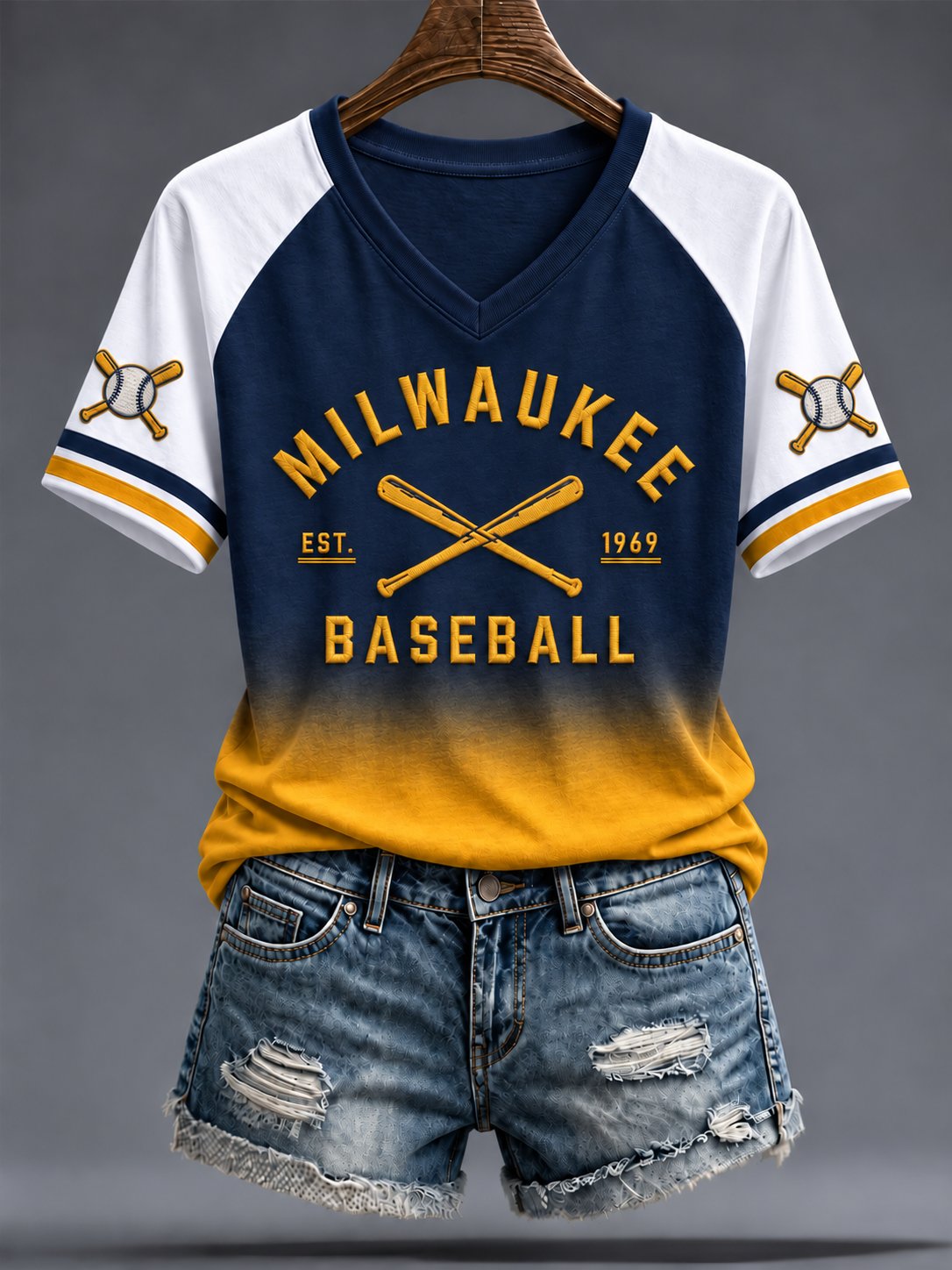 Women's Baseball Print T-Shirt