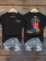 🔥Buy 3 Get 15% Off🔥Women's Brought To You Courtesy Of The Red, White & Blue Print Casual T-Shirt