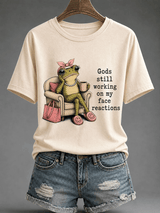 Women's Retro  Funny Christian Print T-shirt