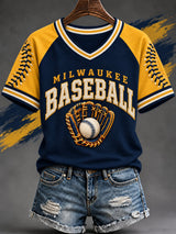 Women's Baseball Print T-Shirt
