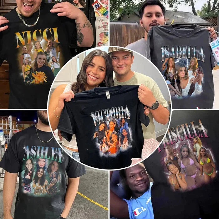 Custom Vintage Couple Photo Shirt, Personalized Couple Sweatshirt