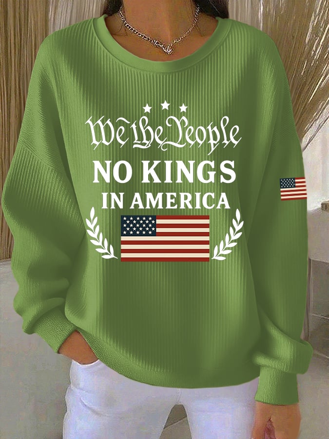 🔥Buy 3 Get 15% Off🔥Women's No Kings In America Print Casual Sweatshirt