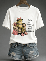 Women's Retro  Funny Christian Print T-shirt